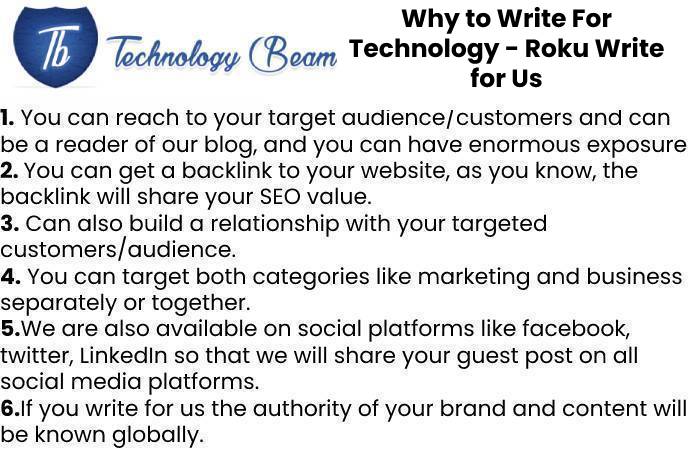 Why to Write For Technology - Roku Write for Us